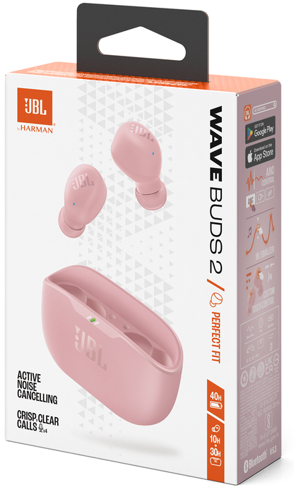Handsfree Bluetooth JBL Wave Buds 2, TWS, ANC, MultiPoint, Roz JBLWBUDS2PIK
