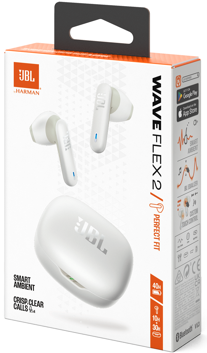 Handsfree Bluetooth JBL Wave Flex 2, TWS, ANC, MultiPoint, Alb JBLWFLEX2WHT