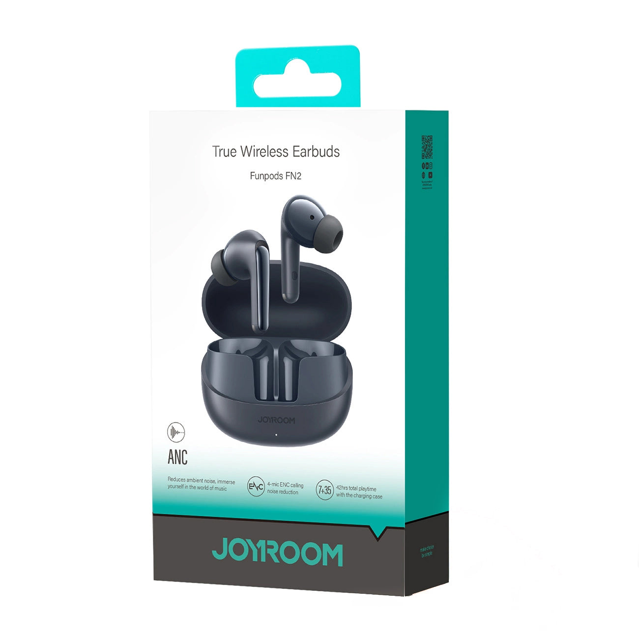 Handsfree Bluetooth Joyroom Funpods JR-FN2, TWS, ANC, Negru