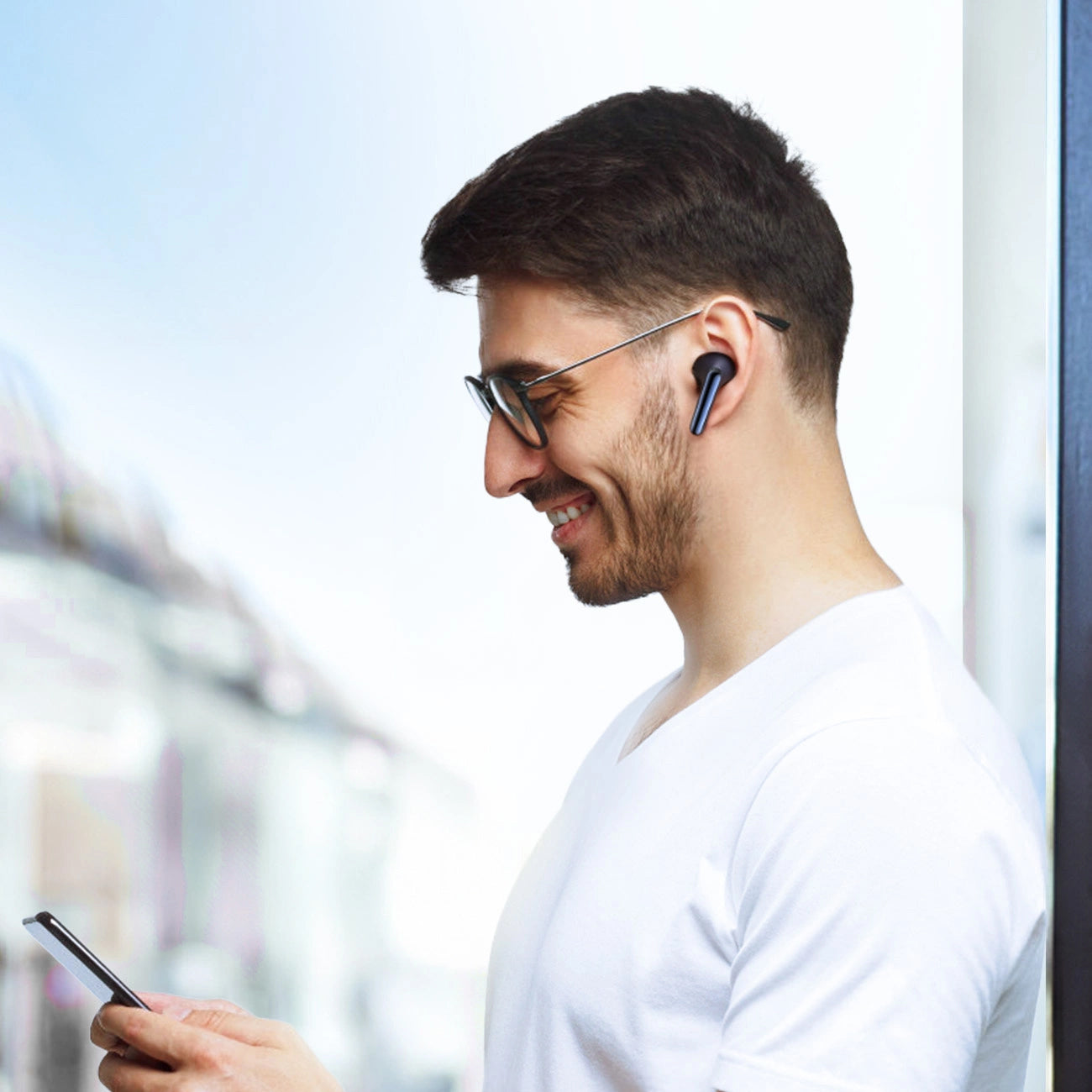Handsfree Bluetooth Joyroom Funpods JR-FN2, TWS, ANC, Negru