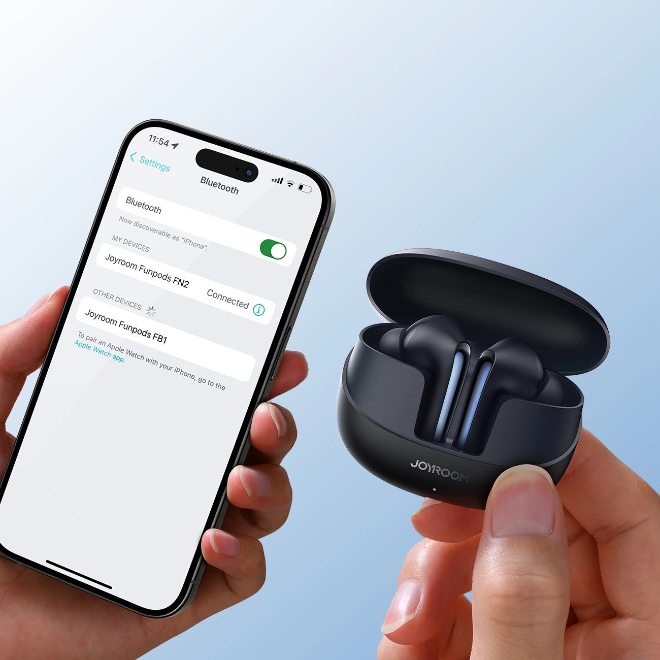 Handsfree Bluetooth Joyroom Funpods JR-FN2, TWS, ANC, Negru