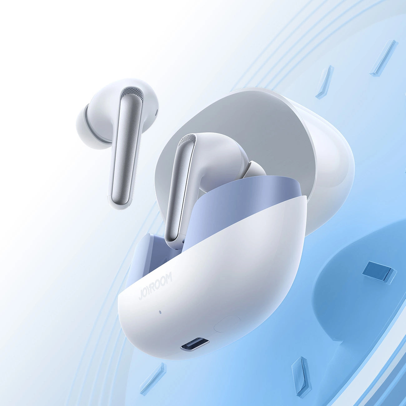 Handsfree Bluetooth Joyroom Funpods JR-FN2, TWS, ANC, Alb
