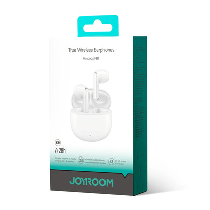 Handsfree Bluetooth Joyroom Funpods JR-FB1 New Version, TWS, Alb