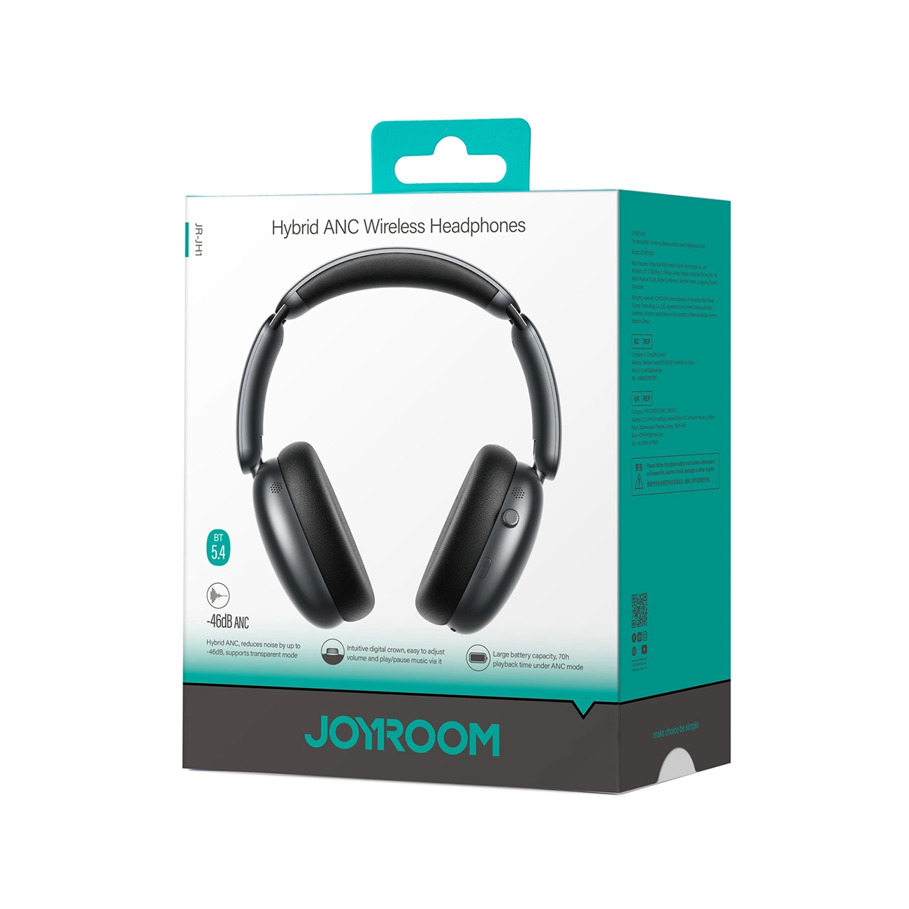 Handsfree Bluetooth Joyroom JR-JH1, A2DP, ANC, Negru