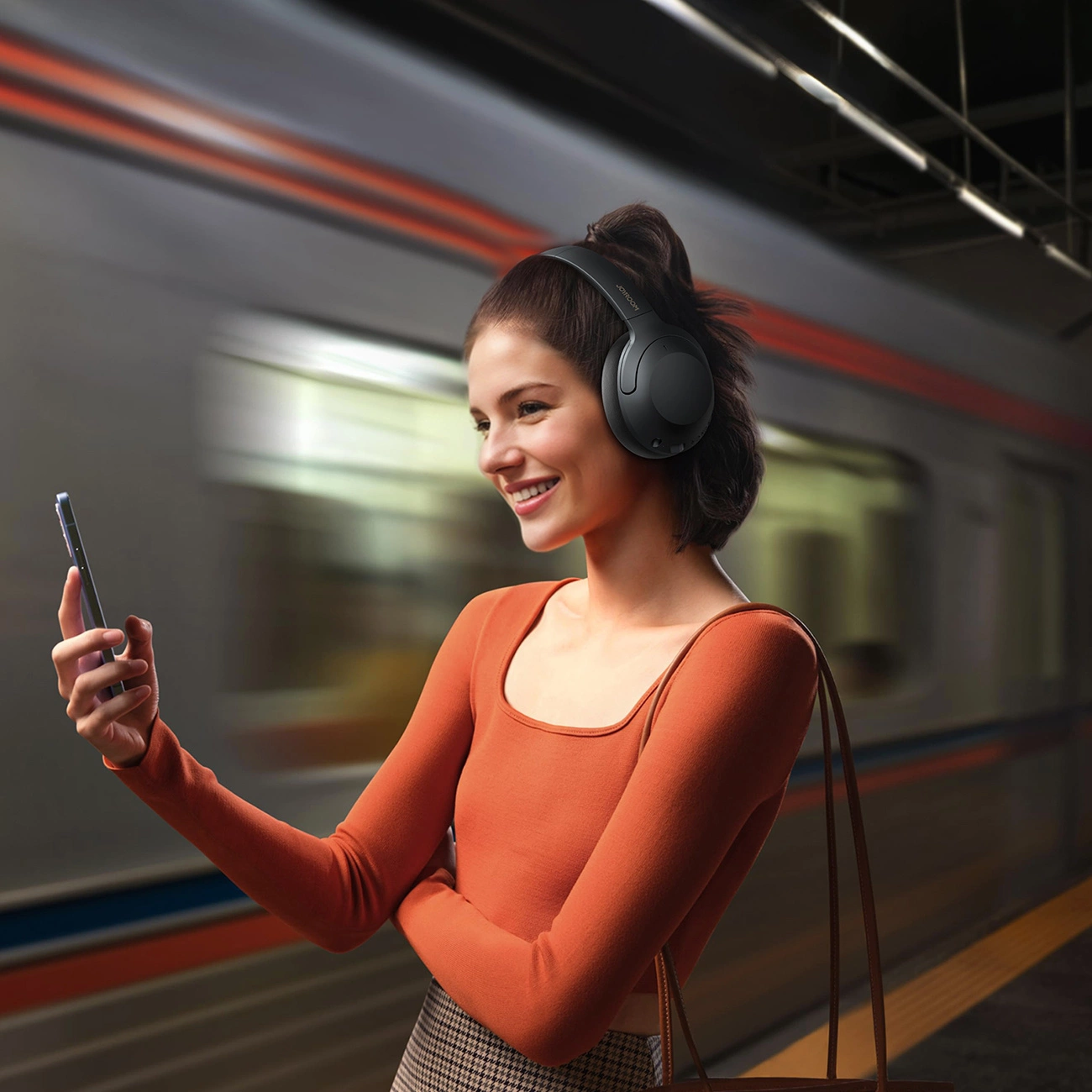 Handsfree Bluetooth Joyroom JR-JH2, A2DP, ANC, Negru
