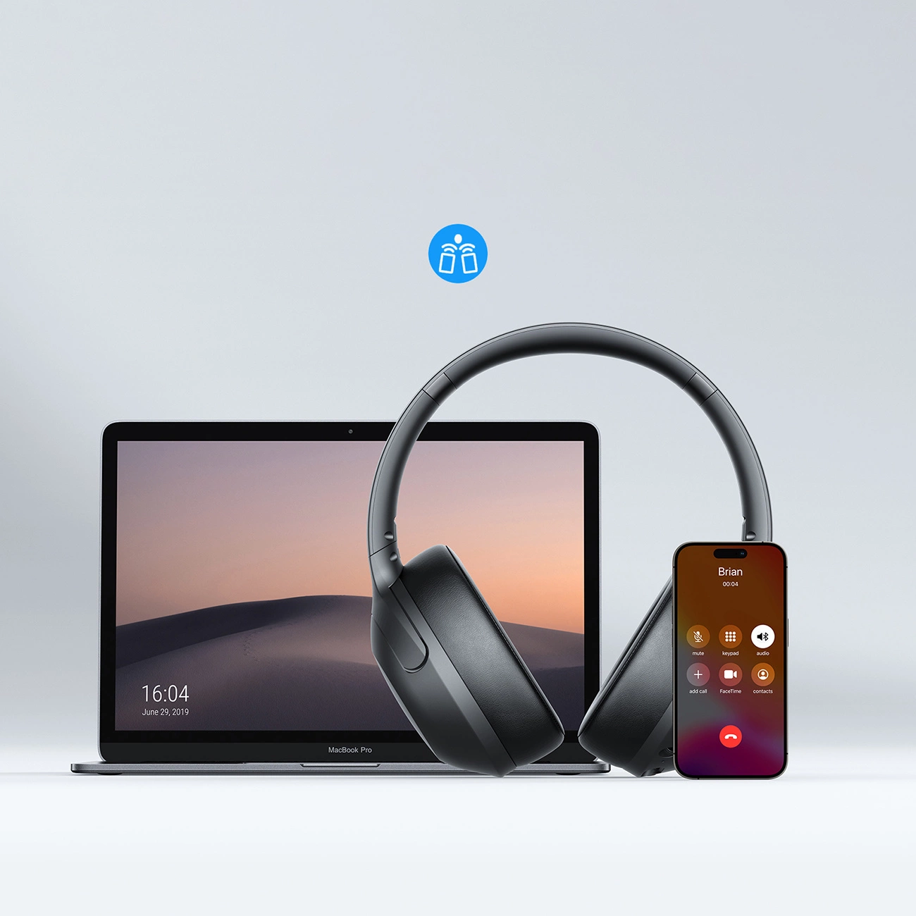 Handsfree Bluetooth Joyroom JR-JH2, A2DP, ANC, Negru