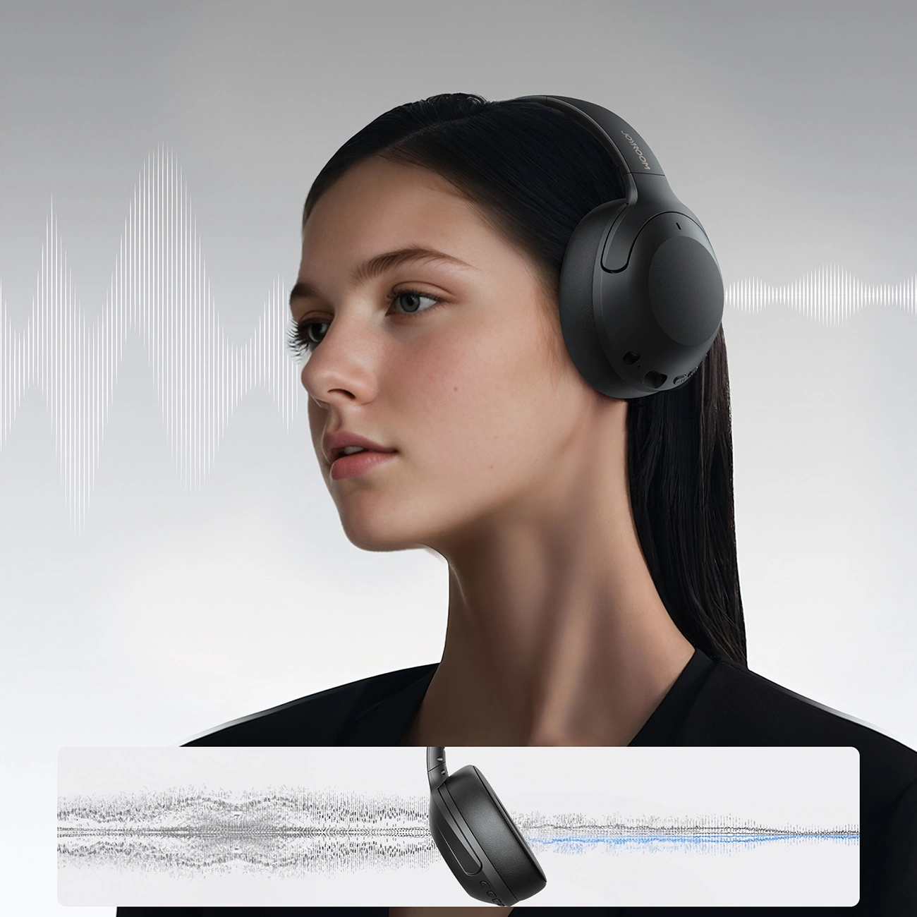 Handsfree Bluetooth Joyroom JR-JH2, A2DP, ANC, Negru