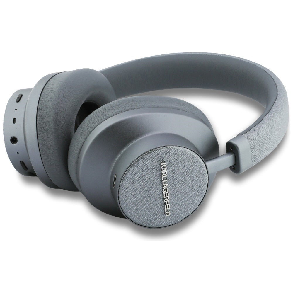 Handsfree Bluetooth Karl Lagerfeld Saffiano Elongated, A2DP, ANC, Gri