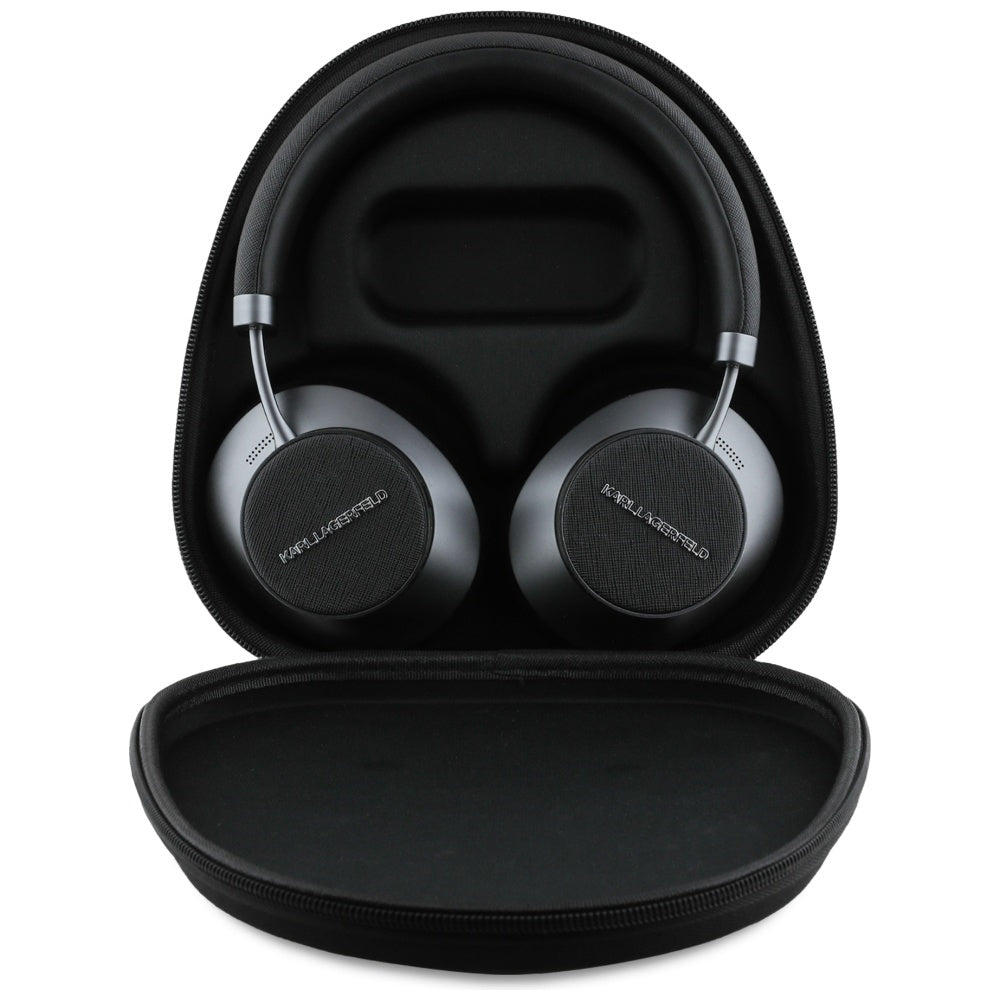 Handsfree Bluetooth Karl Lagerfeld Saffiano Elongated, A2DP, ANC, Negru