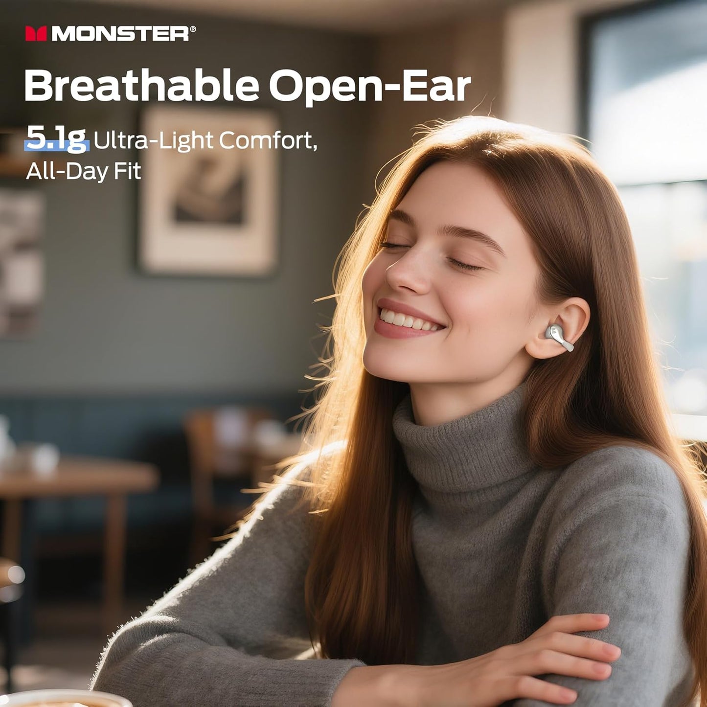 Handsfree Bluetooth Monster AC225, TWS, Crem Deschis