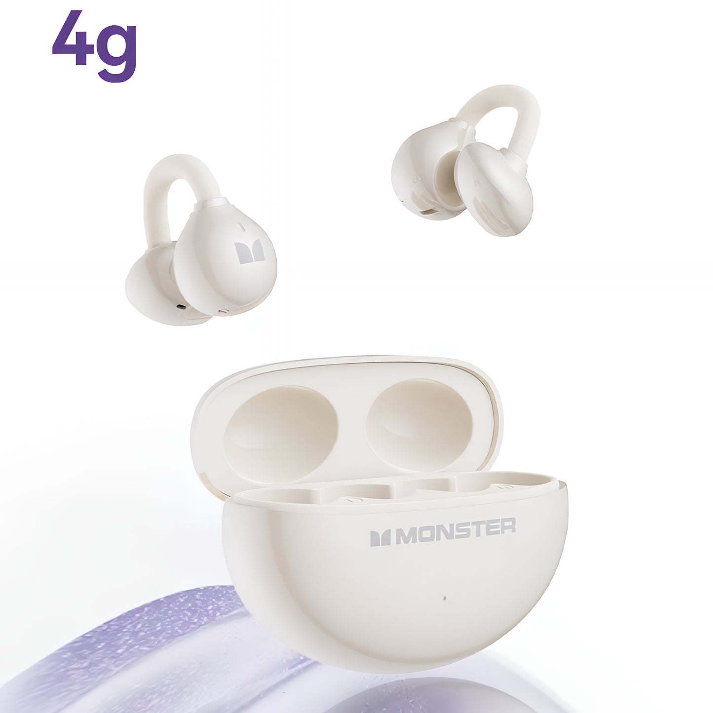 Handsfree Bluetooth Monster AirClip AC200, TWS, Crem Deschis