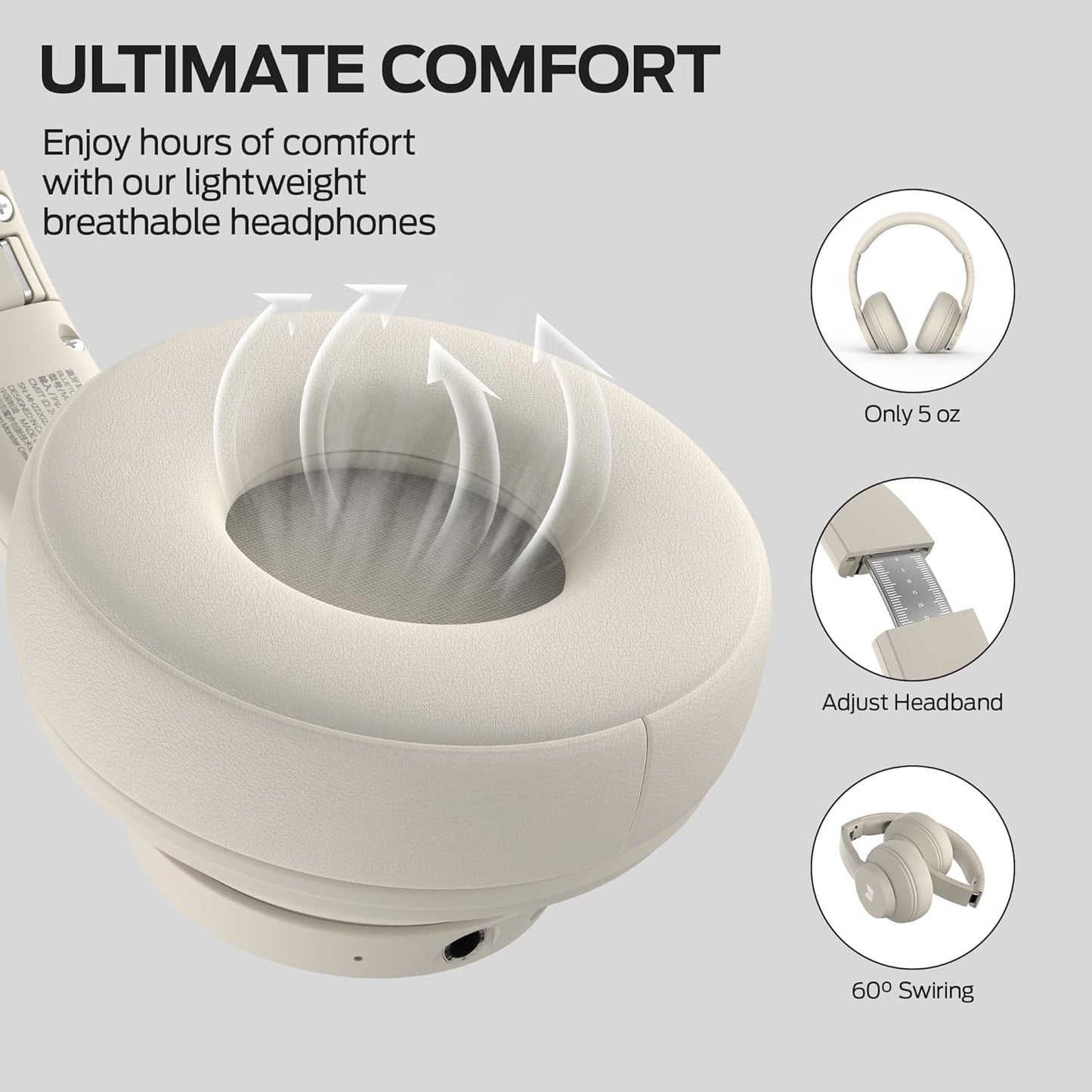 Handsfree Bluetooth Monster Mission 100, MultiPoint, A2DP, ANC, Alb