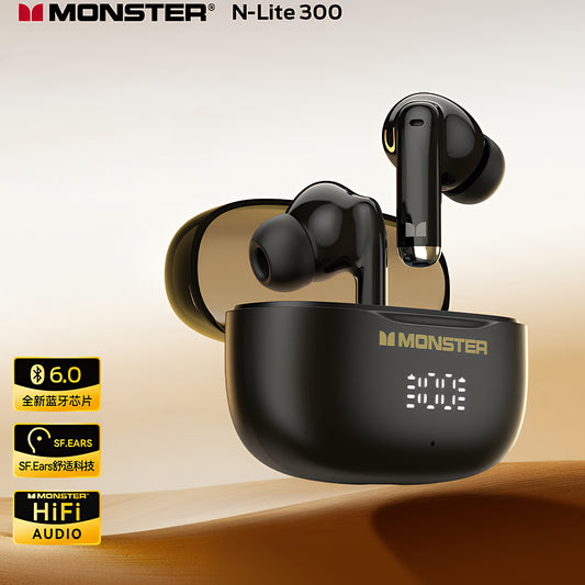 Handsfree Bluetooth Monster N-Lite 300, TWS, Negru
