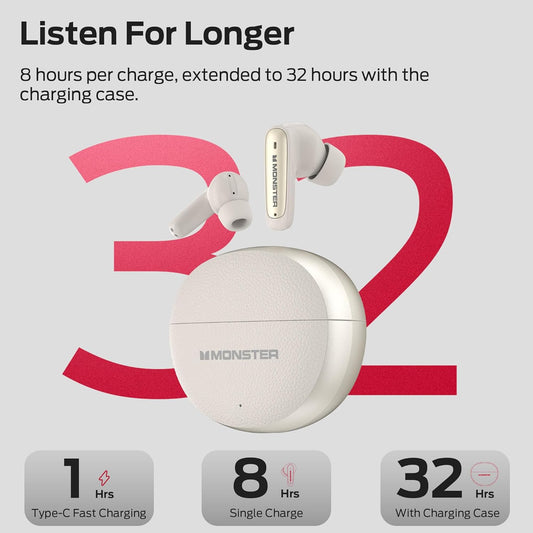Handsfree Bluetooth Monster N-Lite 310, TWS, Crem Deschis