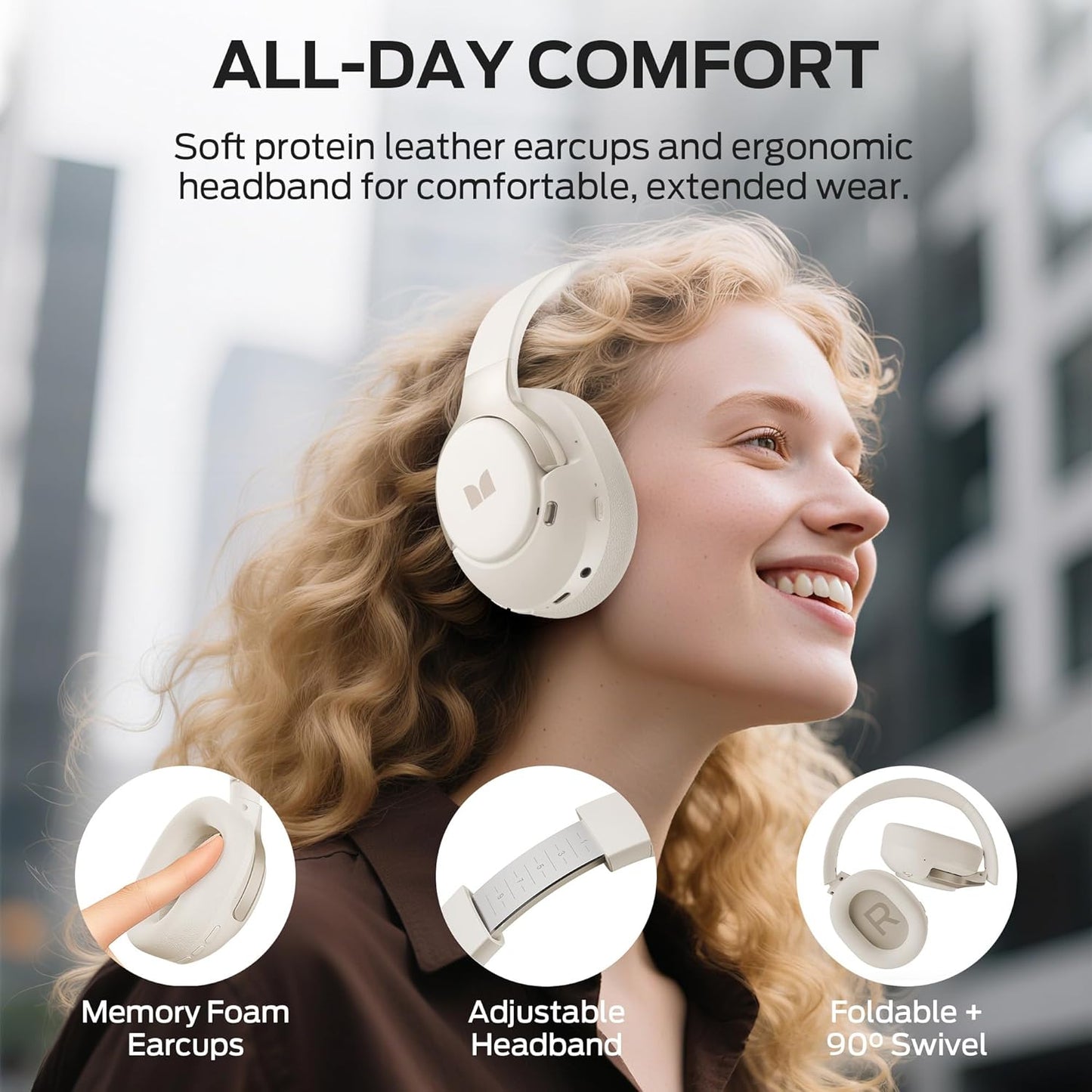 Handsfree Bluetooth Monster Persona 5th, MultiPoint, A2DP, ANC, Alb