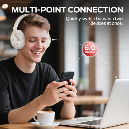 Handsfree Bluetooth Monster Persona 5th, MultiPoint, A2DP, ANC, Alb