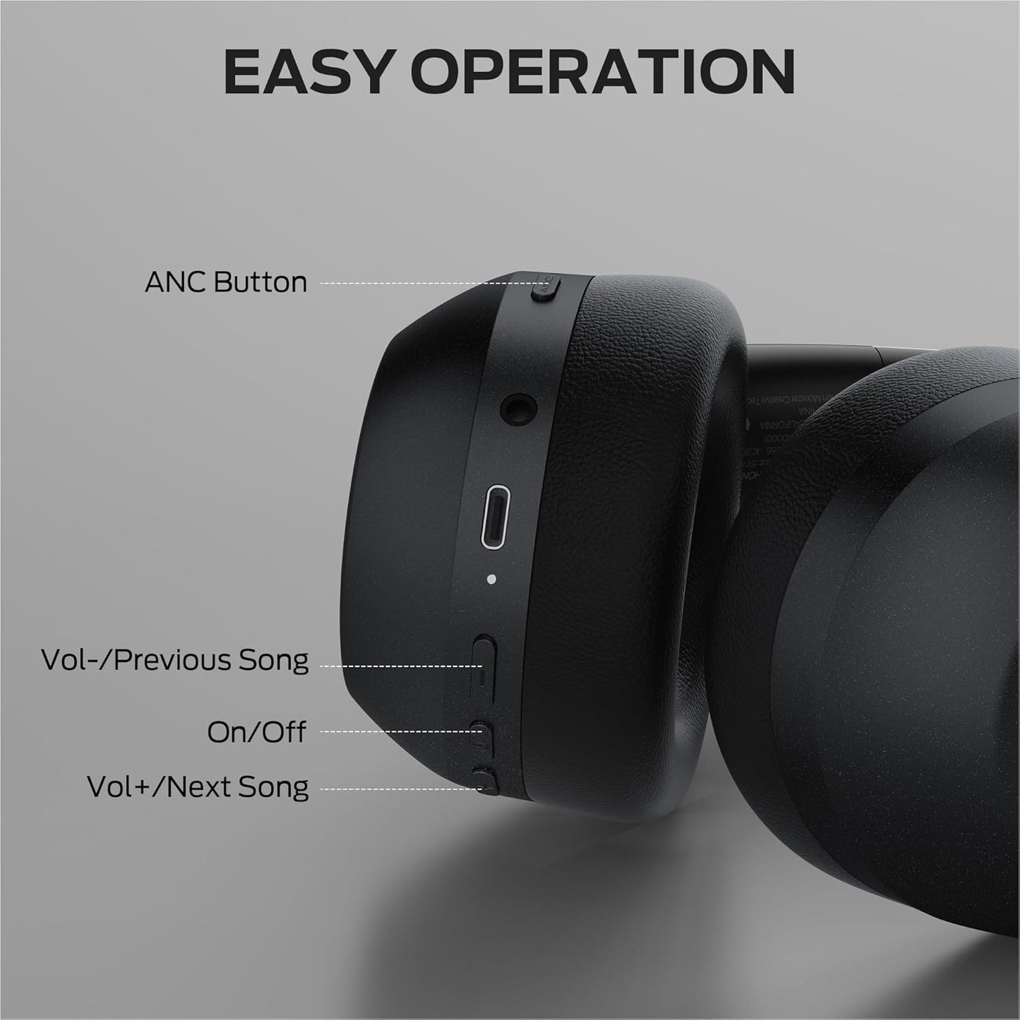 Handsfree Bluetooth Monster Persona 6th, MultiPoint, A2DP, ANC, Negru