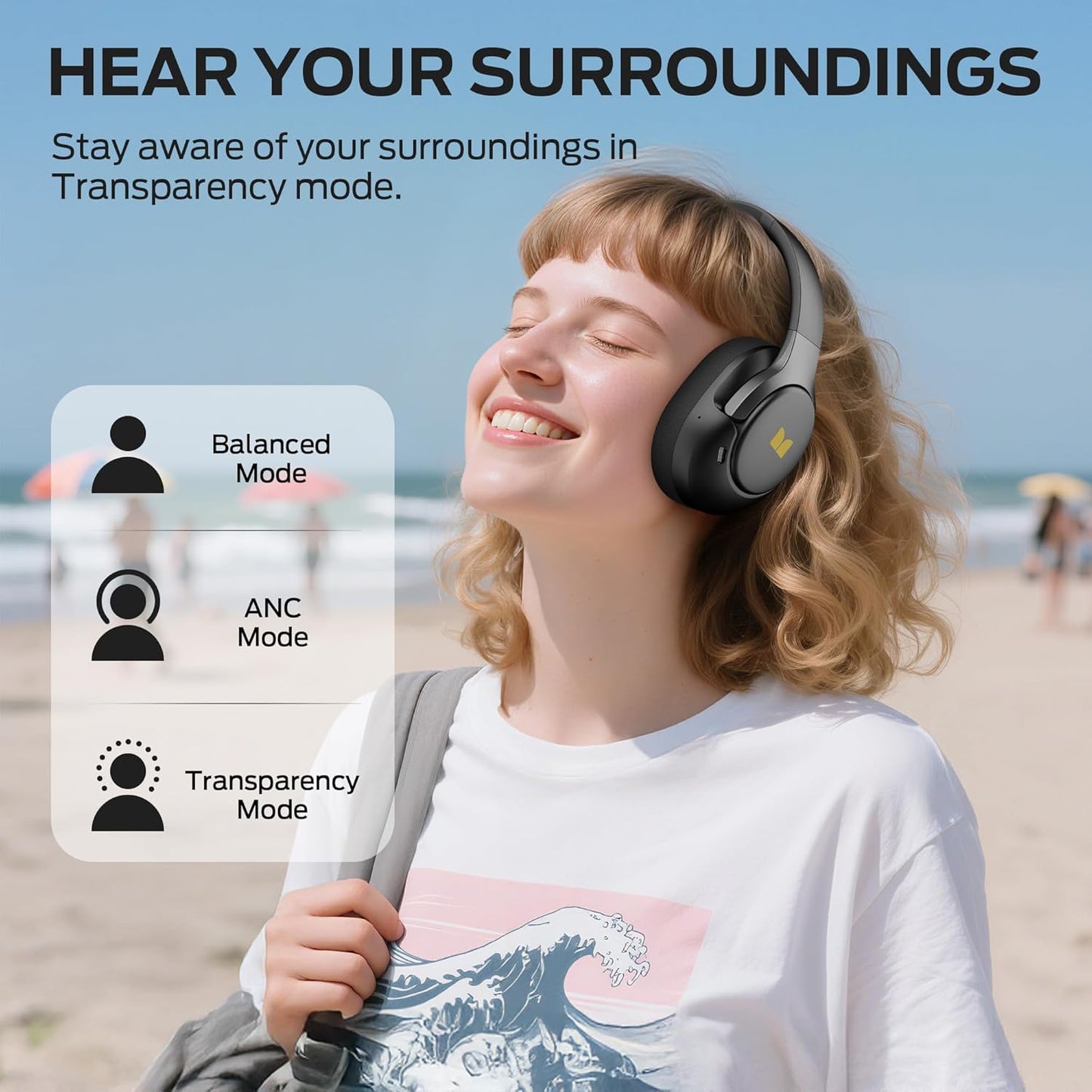 Handsfree Bluetooth Monster Persona 5th, MultiPoint, A2DP, ANC, Negru