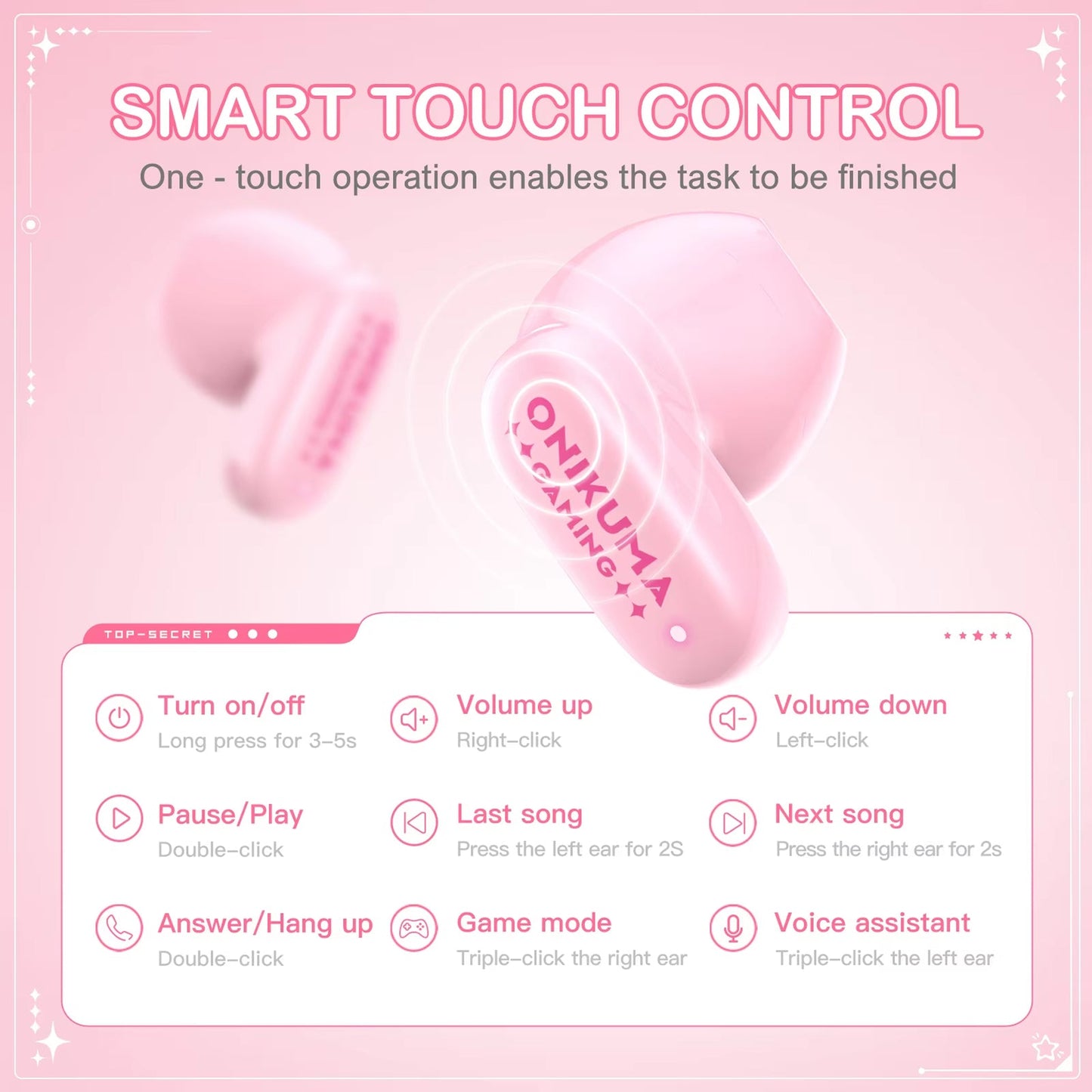 Handsfree Bluetooth Onikuma TX603, TWS, Roz