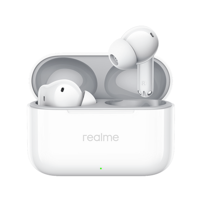 Handsfree Bluetooth Realme Buds T200, TWS, ANC, MultiPoint, Alb