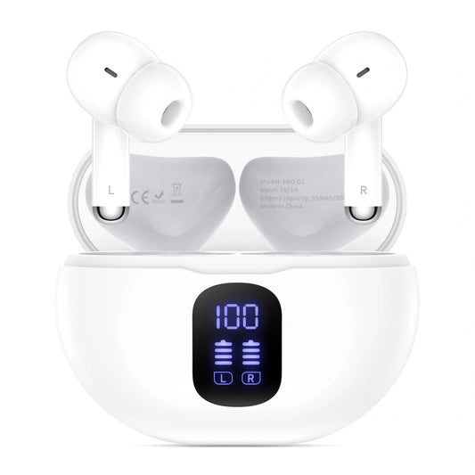 Handsfree Bluetooth Tech-Protect Ultraboost Pro G2, TWS, Alb