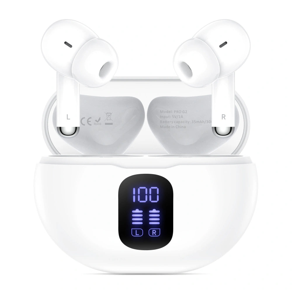 Handsfree Bluetooth Tech-Protect Ultraboost Pro G2, TWS, Alb