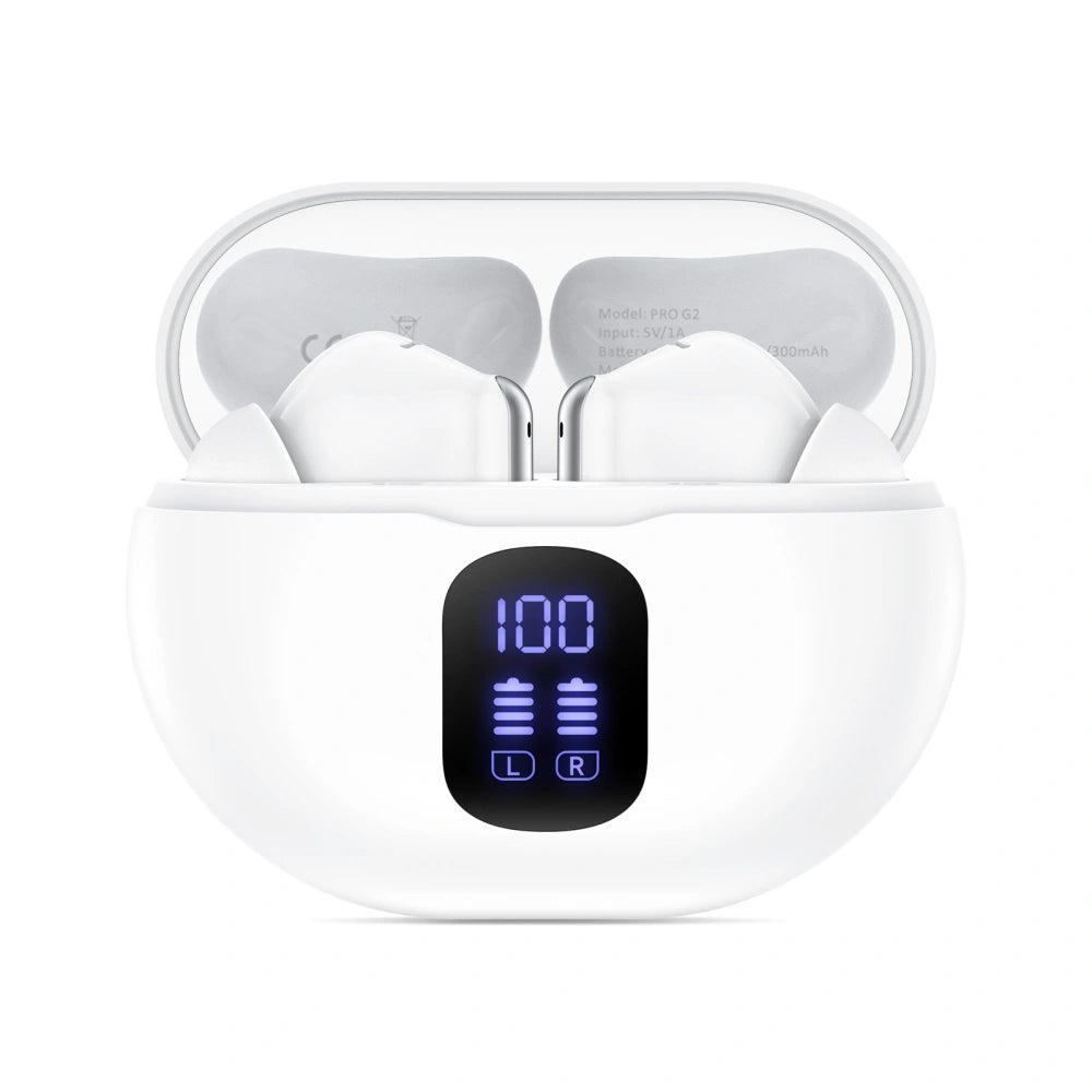 Handsfree Bluetooth Tech-Protect Ultraboost Pro G2, TWS, Alb