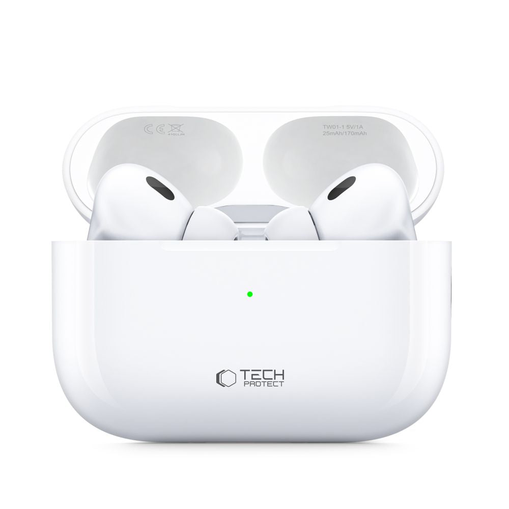 Handsfree Bluetooth Tech-Protect Ultraboost Pro, TWS, Alb