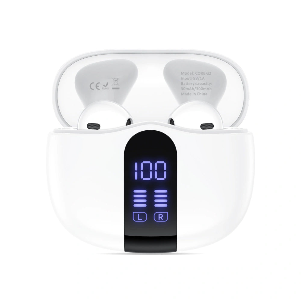Handsfree Bluetooth Tech-Protect Ultraboost Core G2, TWS, Alb