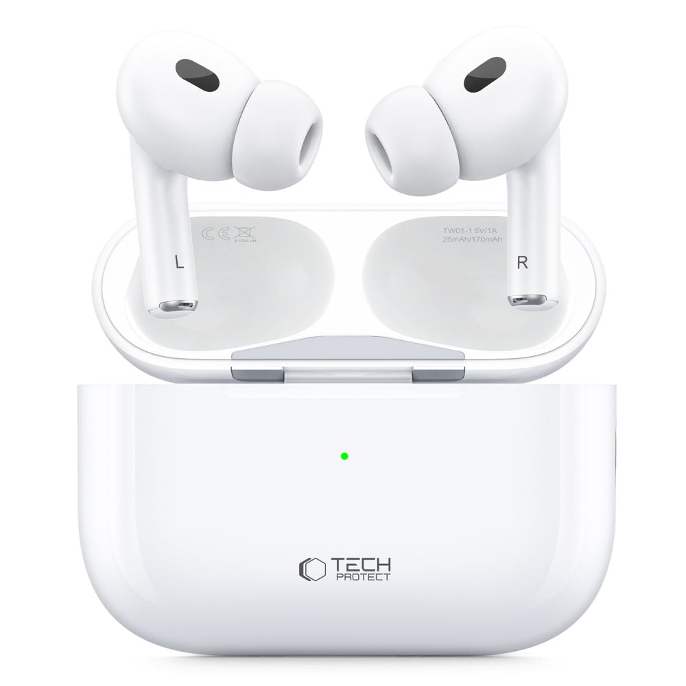 Handsfree Bluetooth Tech-Protect Ultraboost Pro, TWS, Alb