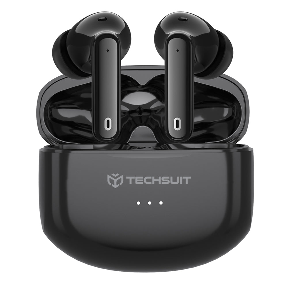 Handsfree Bluetooth Techsuit CW1 Audira Pro, TWS, ANC, Negru