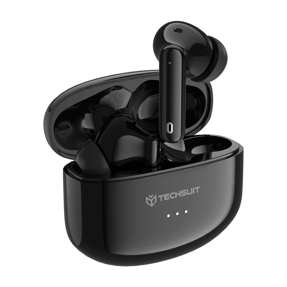 Handsfree Bluetooth Techsuit CW1 Audira Pro, TWS, ANC, Negru