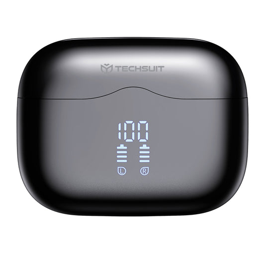 Handsfree Bluetooth Techsuit CW2 VelarX One, TWS, ANC, Negru