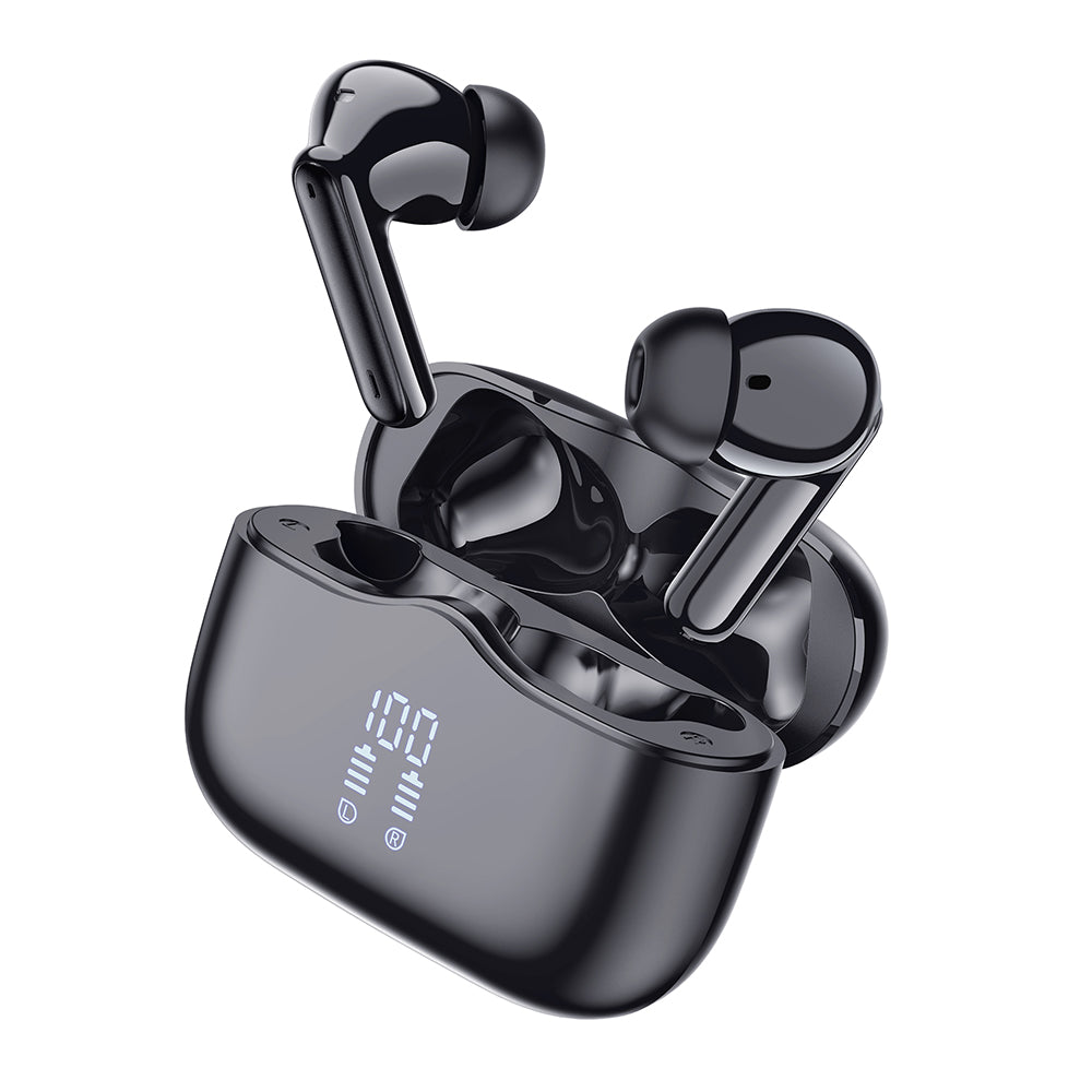 Handsfree Bluetooth Techsuit CW2 VelarX One, TWS, ANC, Negru