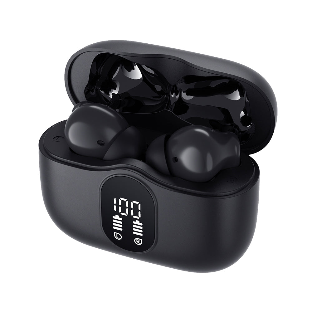 Handsfree Bluetooth Techsuit CW3 WaveBeat 100, TWS, ANC, Negru