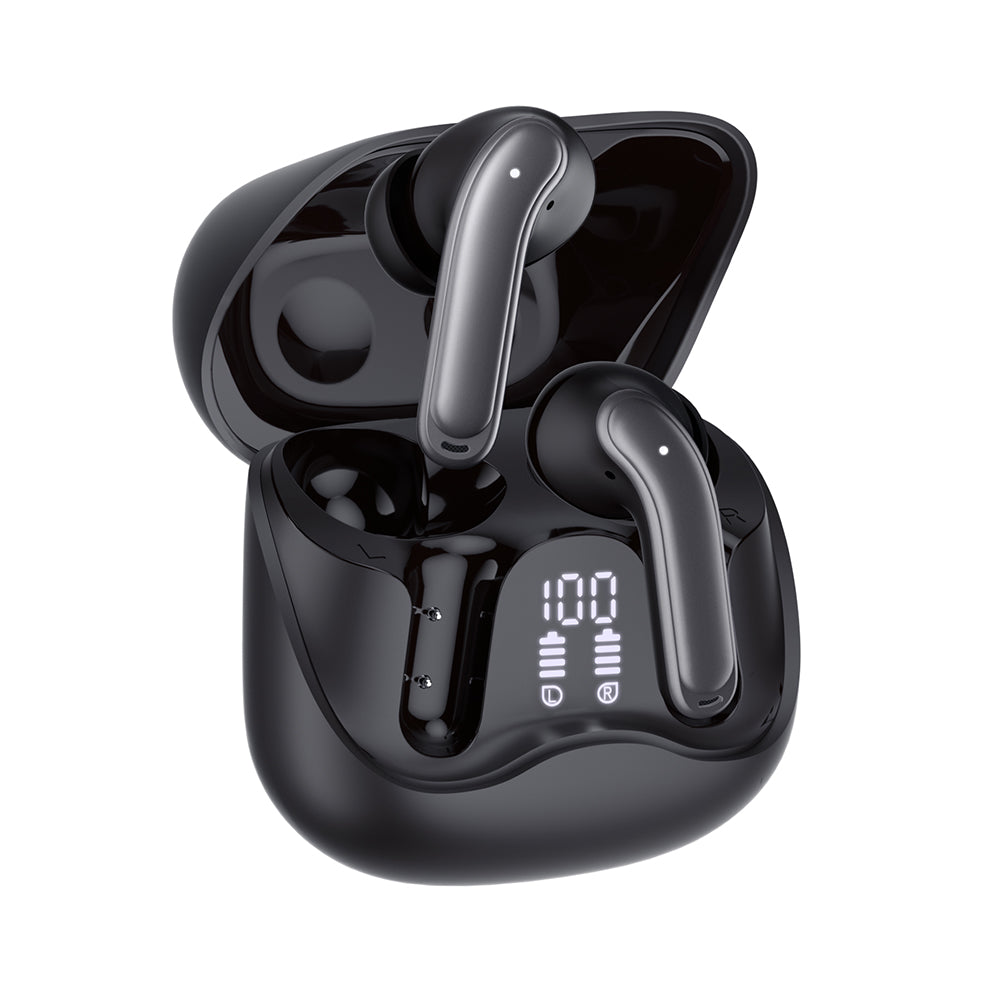 Handsfree Bluetooth Techsuit CW5 EchoFit Pro, TWS, ANC, MultiPoint, Negru