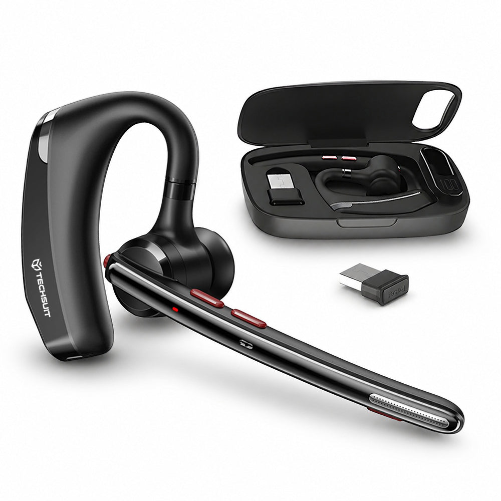 Casca Call Center Bluetooth Techsuit SoundForce Pro G10, A2DP, Negru