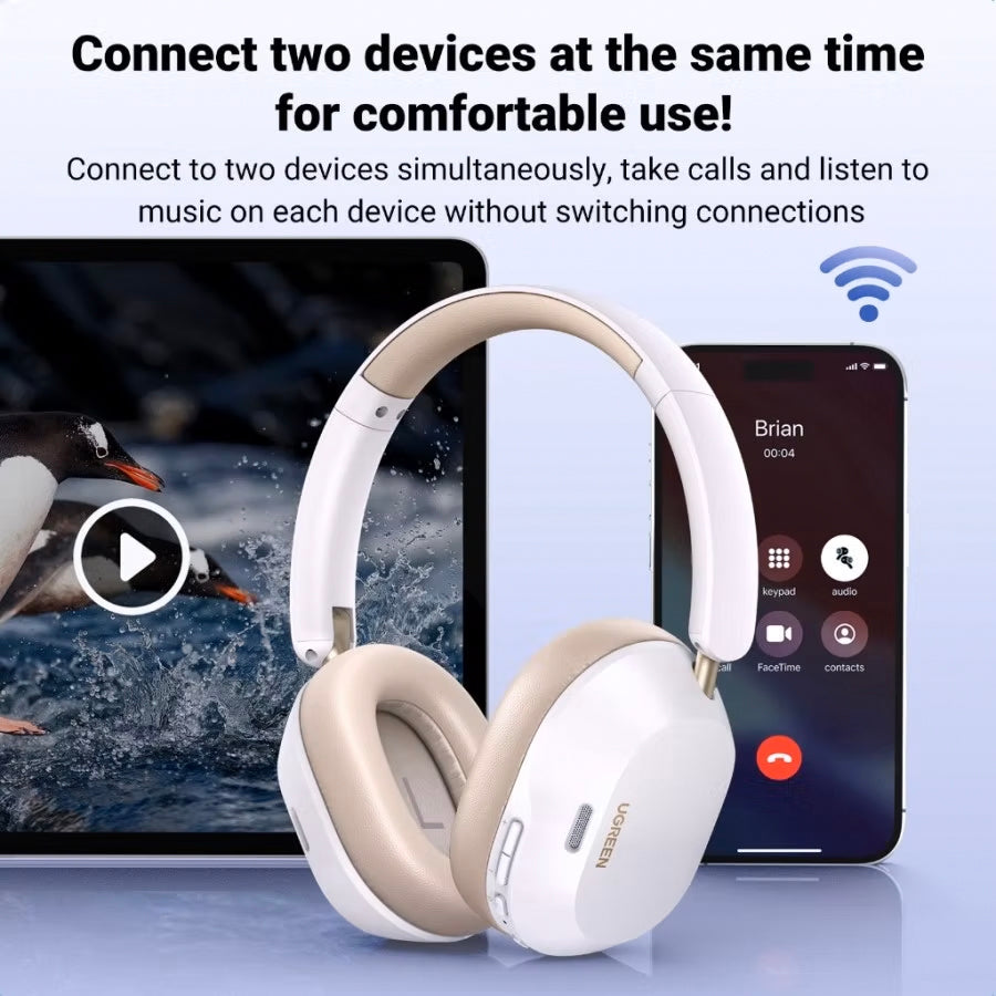 Handsfree Bluetooth UGREEN HP203, A2DP, ANC, Alb