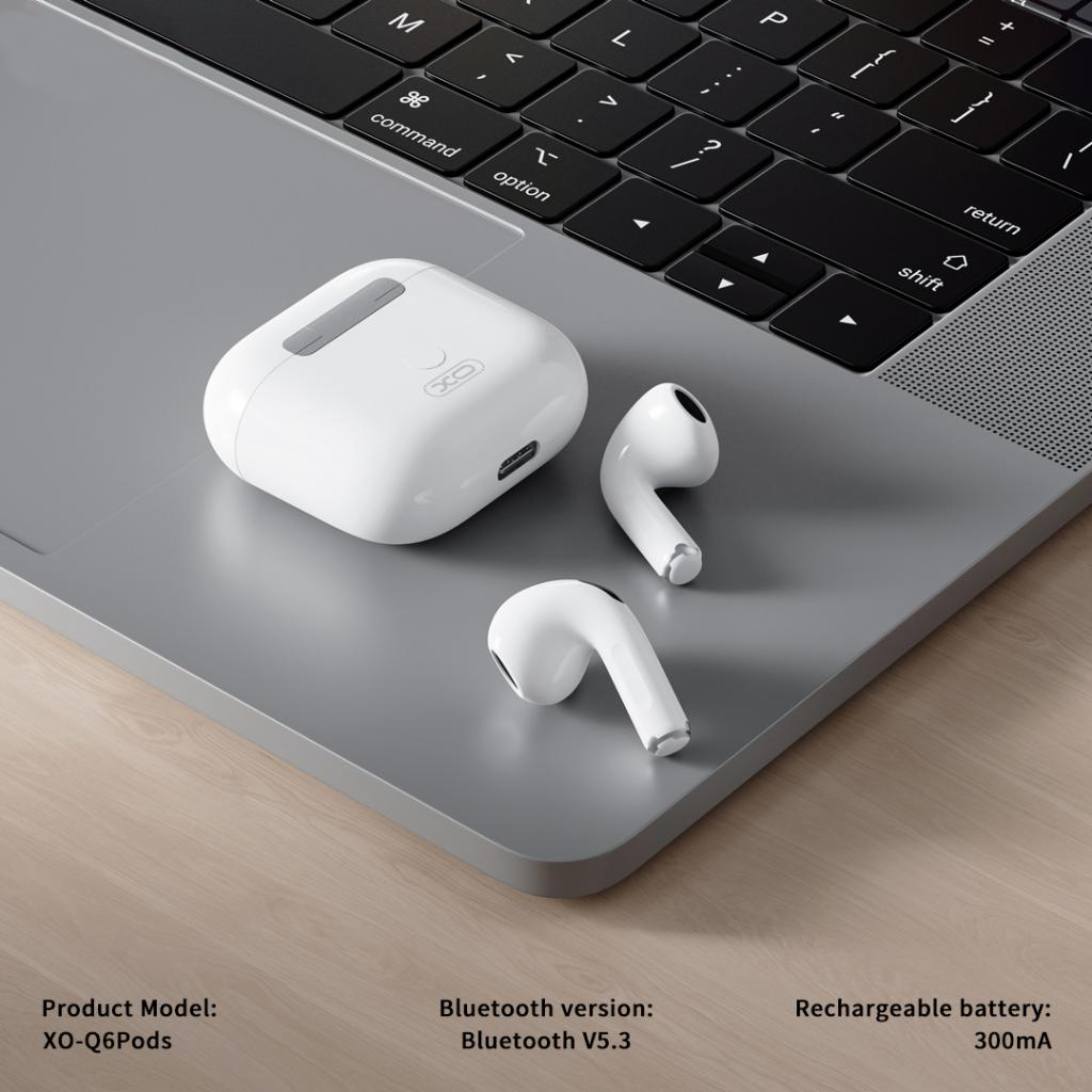 Handsfree Bluetooth XO Design Q6 Pods, TWS, Alb