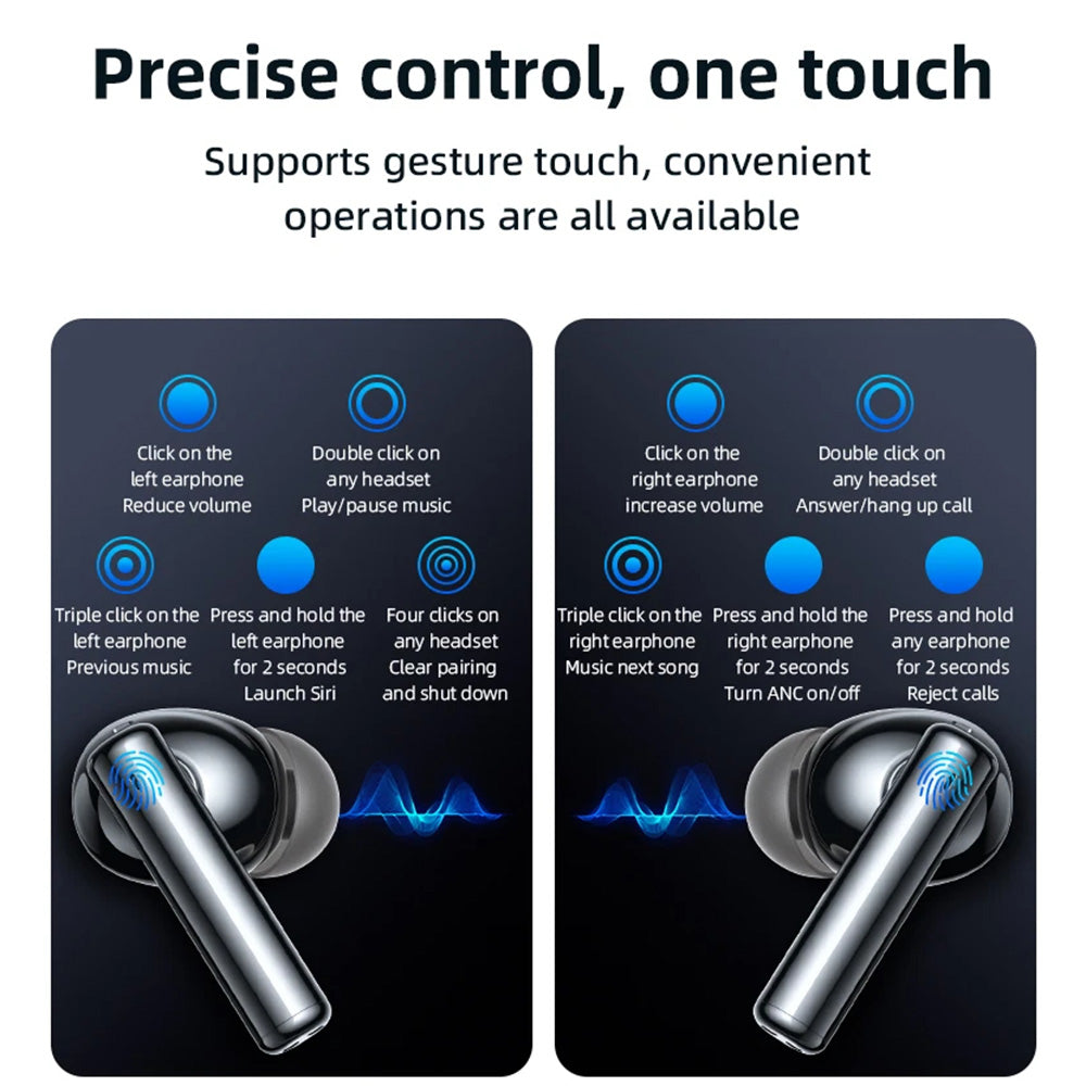 Handsfree Bluetooth Yesido TWS23, TWS, ANC, Negru