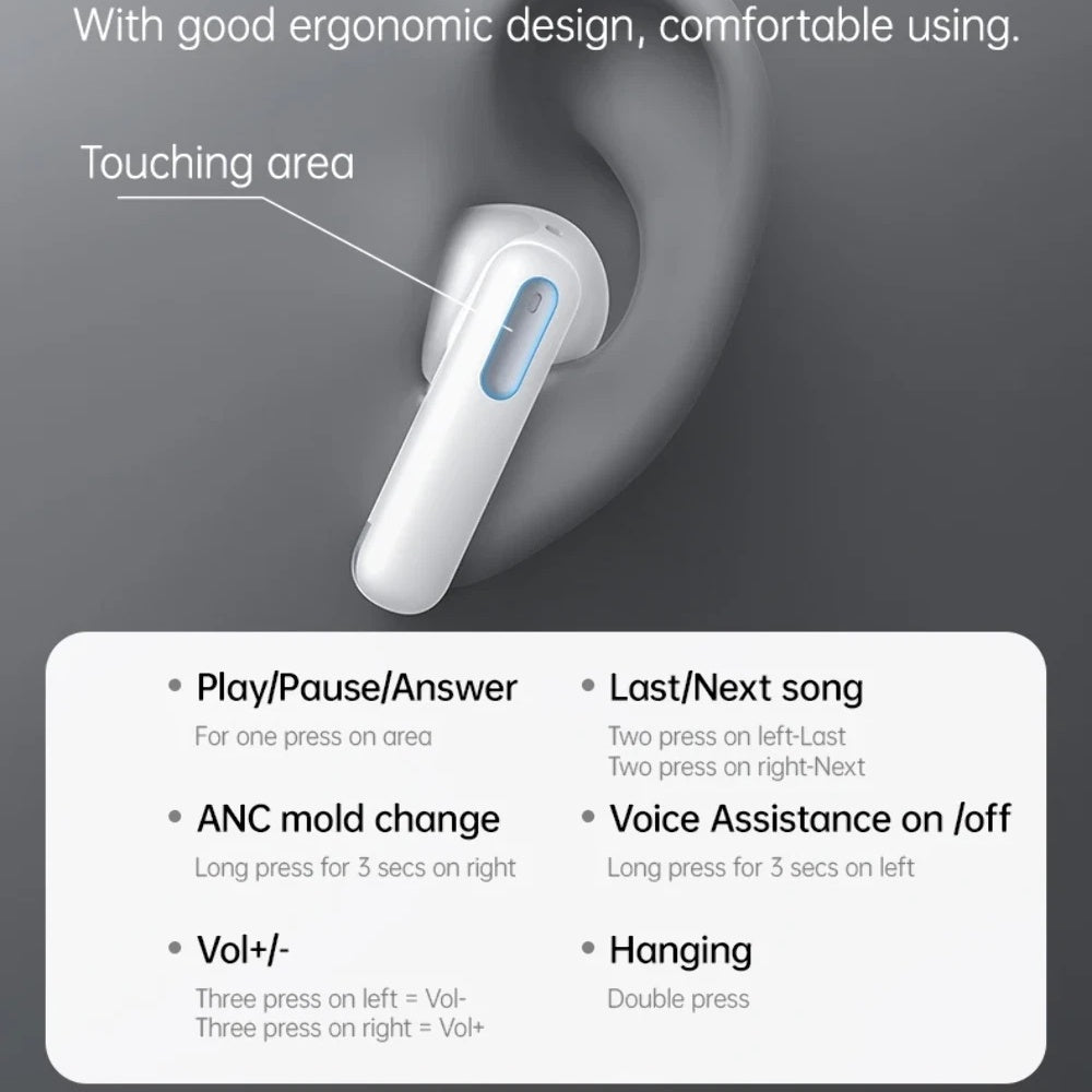 Handsfree Bluetooth Yesido TWS34, TWS, ANC, Alb