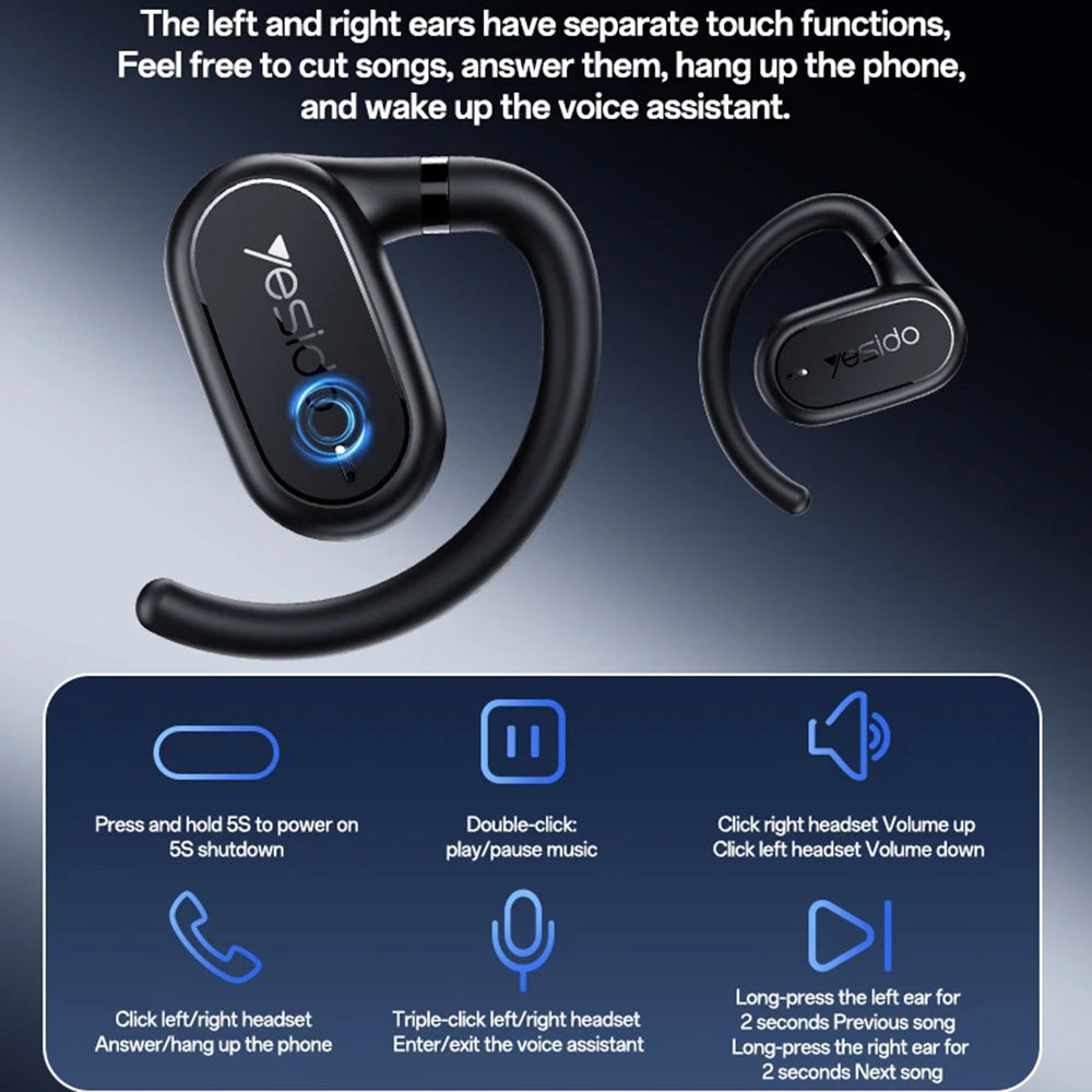 Handsfree Bluetooth Yesido YSP25, TWS, Negru