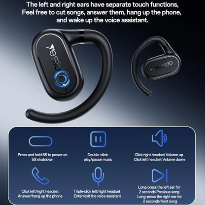 Handsfree Bluetooth Yesido YSP25, TWS, Negru