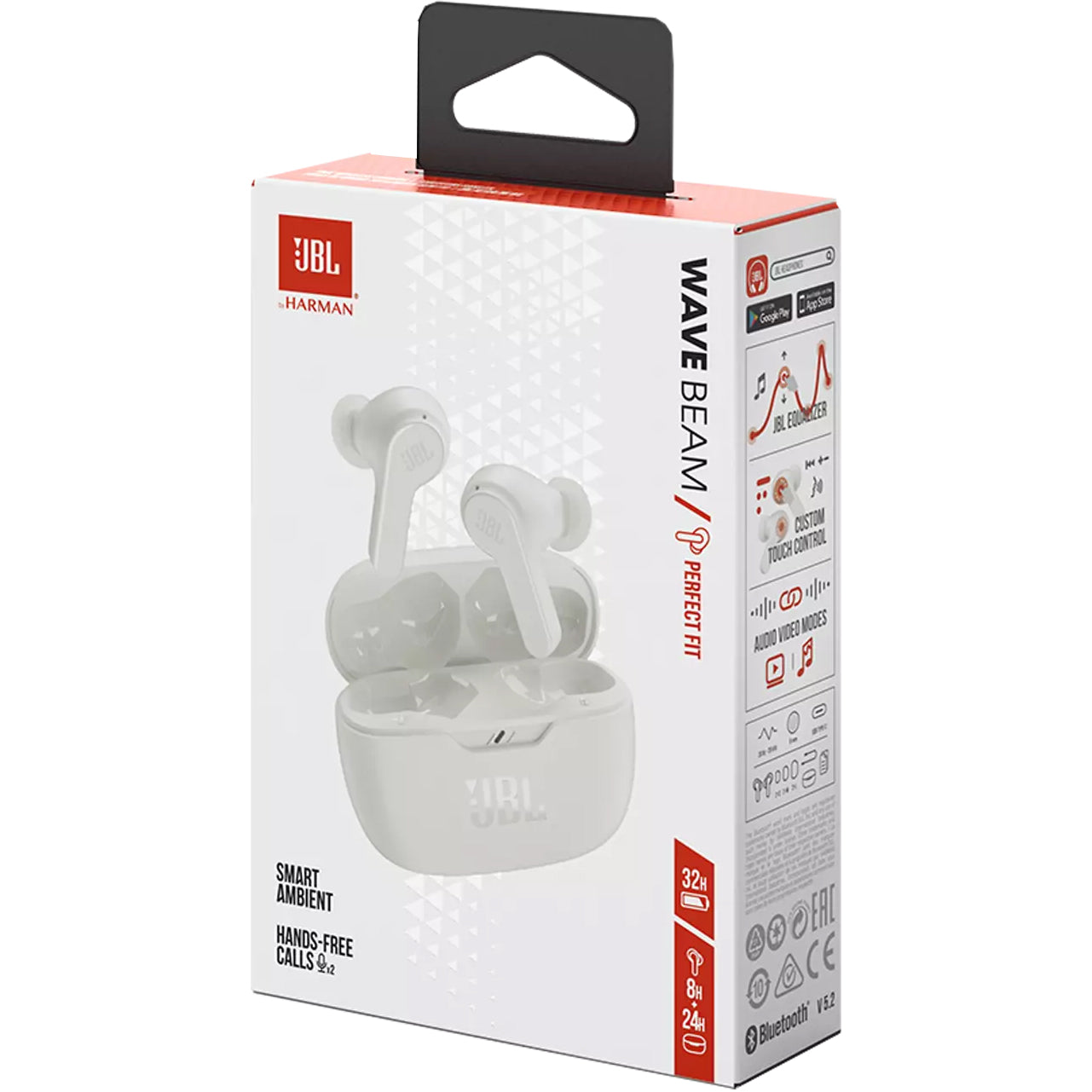 Handsfree Bluetooth JBL Wave Beam, TWS, Alb JBLWBEAMWHT