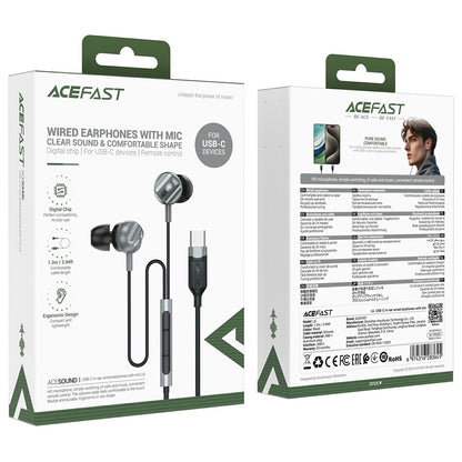 Handsfree USB-C Acefast L6, 1.2m, Negru