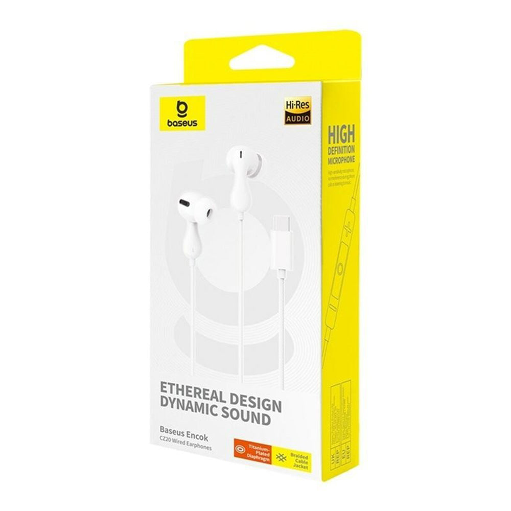 Handsfree USB-C Baseus Encok CZ20, Alb A00171400213-00