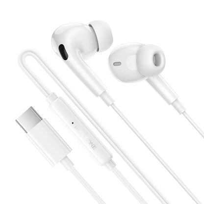 Handsfree USB-C Borofone BM100 Pro Fuente, Alb
