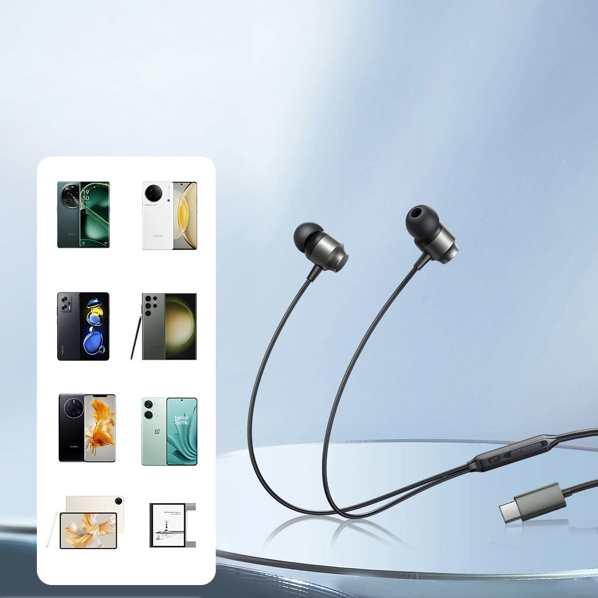 Handsfree USB-C Joyroom JR-EC06, Gri