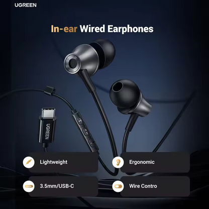 Handsfree USB-C UGREEN EP105, Negru