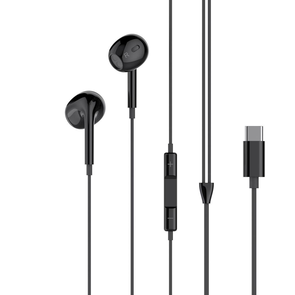 Handsfree USB-C XO Design EP74, Negru